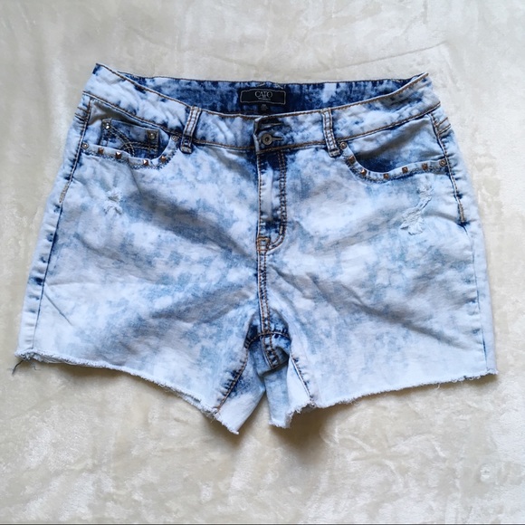 plus size acid wash shorts